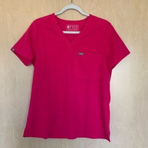 Hot pink Figs scrub top